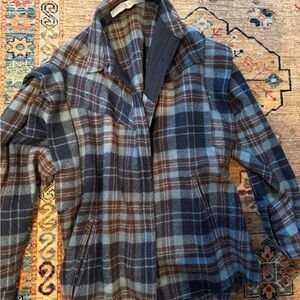 Iro Plaid Jacket in Blue and Brown